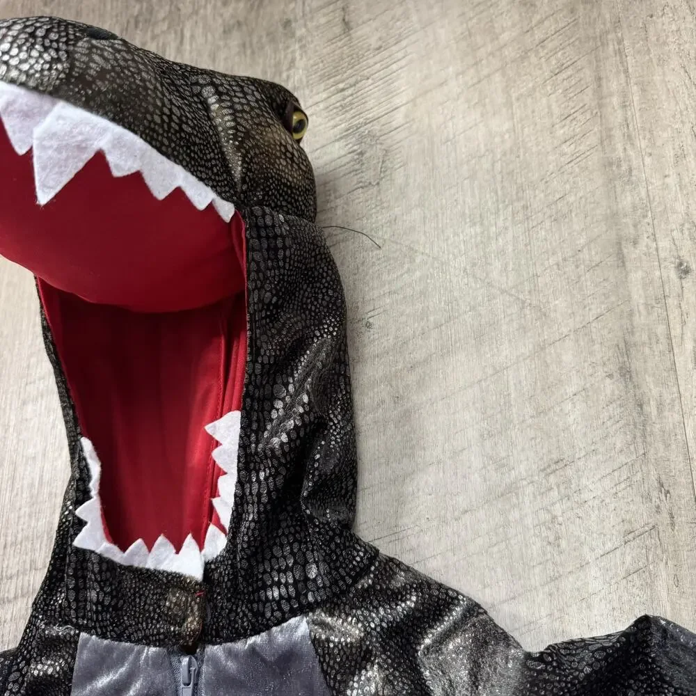 Spooked Plush Black Gold Dinosaur Costume Size 5/6 Dragon Halloween Stuffed Dino